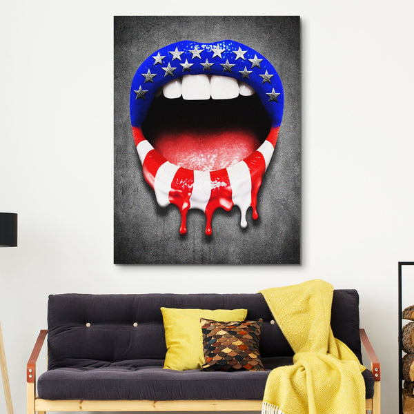 USA Lips wall art