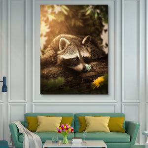 Raccoon wall art painting