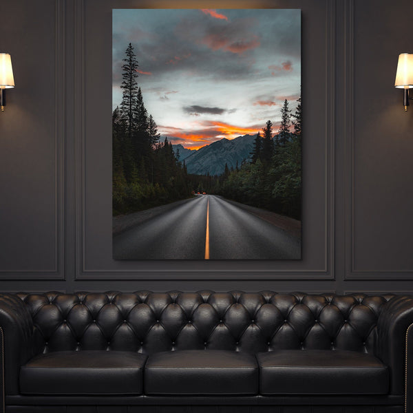 highway forest wall art