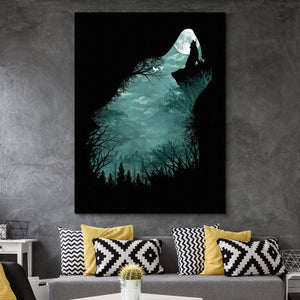 Wolf Silhouette nature wall art
