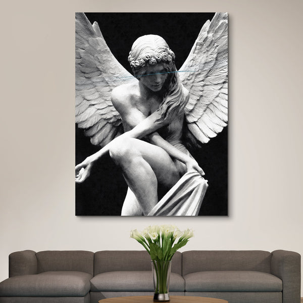 Angel  statue canvas print wall art