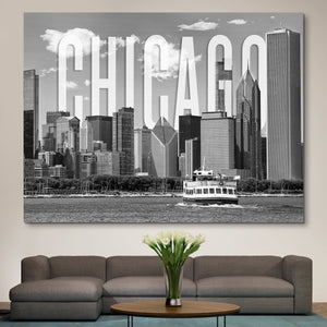 Chicago Skyline Monochrome wall art