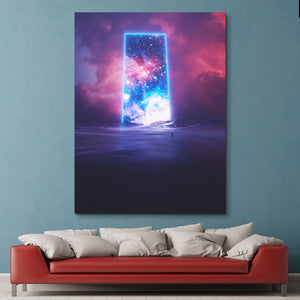 Through The Storm Surrealism Portal to the Universe Canvas Print wall art