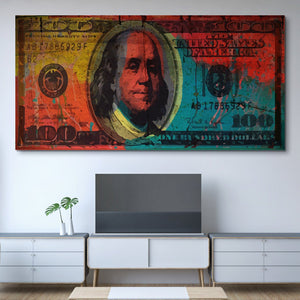 Color Pop $100 Benjamin wall art