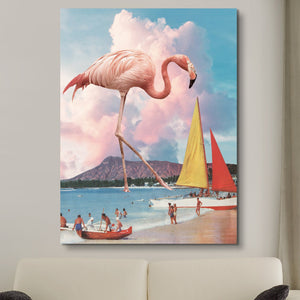 Giant Flamingo vintage summer surrealism wall art
