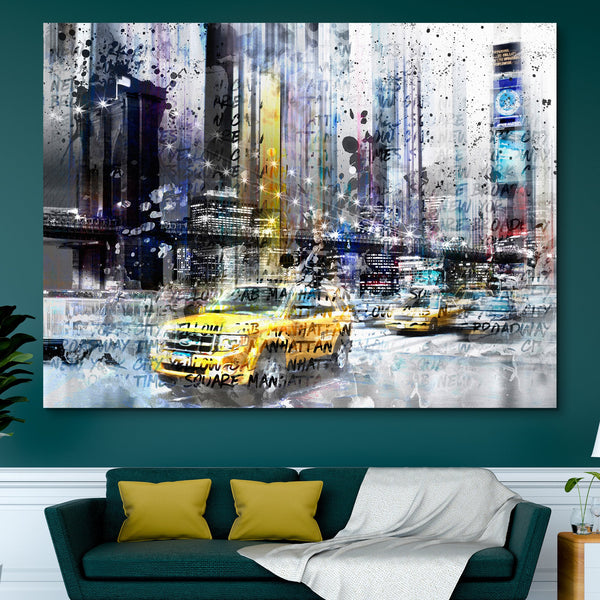 NYC Collage Canvas wall art pop art abstract