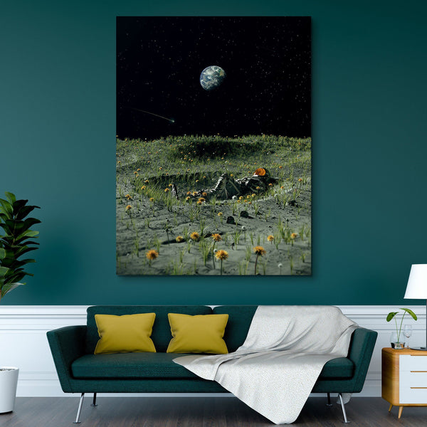 astronaut in the moon wall art