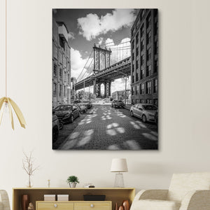 New York City Monochrome Manhattan Bridge wall art