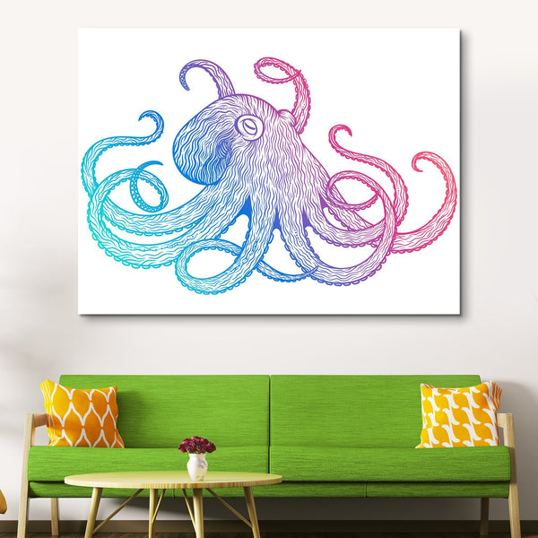 watercolor octopus wall art