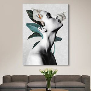 Beauty And Lilies Canvas Print wall art