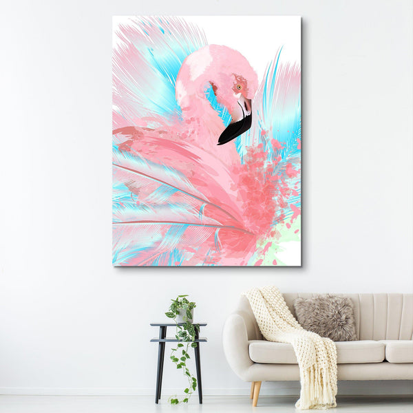 Watercolor Flamingo painting wall art